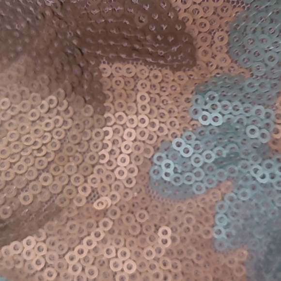 Eva Franco Anthropologie Teal Tan Sequin Skirt - Picture 2 of 8